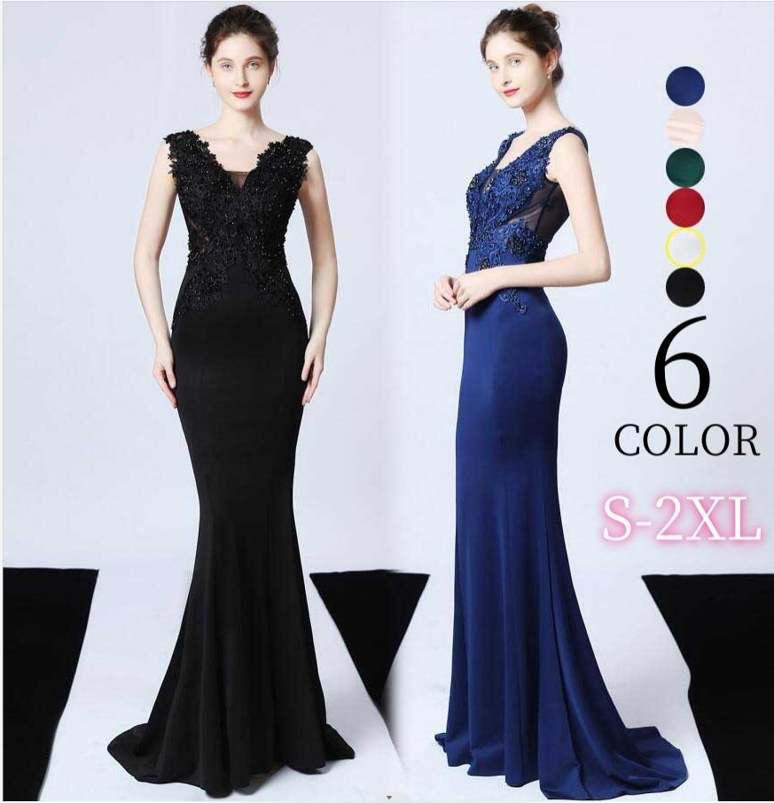 パーティードレス ロングドレス 花嫁 ウェディングドレス マーメイドドレス ワンピース タイト 二次会/結婚式/フォーマル/お呼ばれドレス 大きいサイズ 優雅な