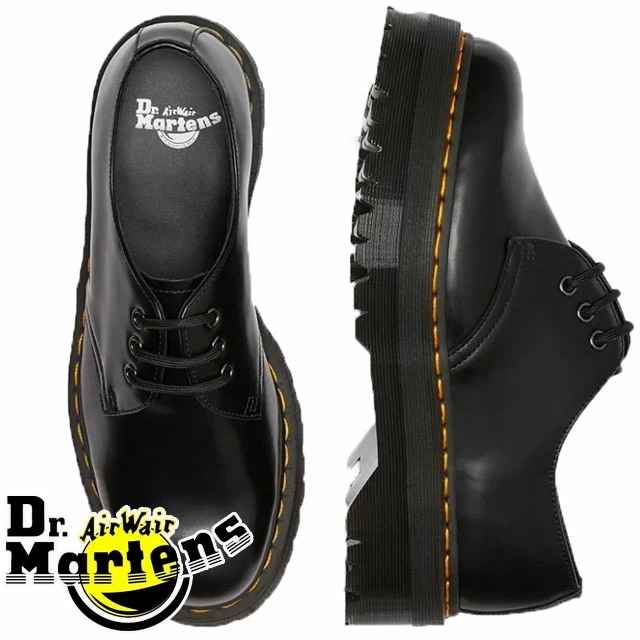 ドクターマーチン 1461 QUAD 3ホールシューズ カジュアルシューズ レディース 厚底 ローカット オックスフォードシューズ スタックソール 本革 25567001 ブラックその他 シューズアクセサリー