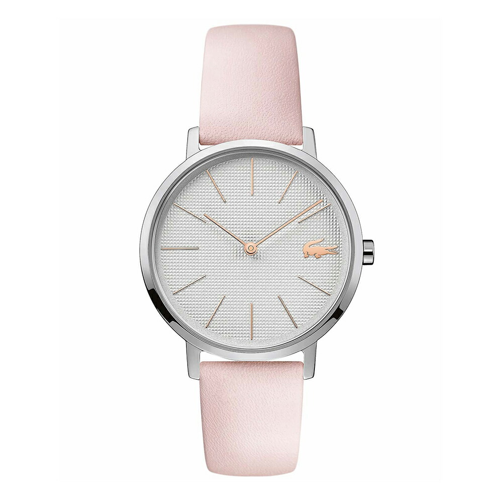 LACOSTE ラコステ レディース 腕時計 手表 MOON ムーン シルバーケース ピンク レザー 革ベルト 2001070 記念日 ポイント消化その他 ブランド腕時計