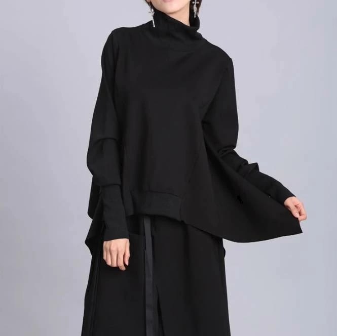 レディース トップス カットソー プルオーバー 長袖 スリーブ ハイネック かわいい 大人可愛い きれいめ シンプル 上品 おしゃれ かっこいい こなれ感 個性的 モード系 エレガント 存在感 都会的