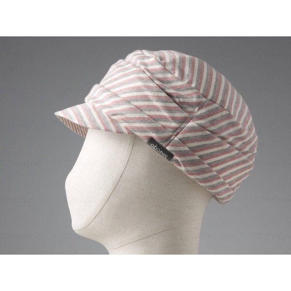 特殊衣料 abonetホーム つば付 ストライプピンク 59～61cm メーカー直送
