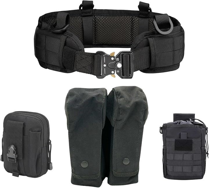 サバゲー 装備 セット ベルト ホルスター ハンドガン ファーストライン タクティカル マガジン ダンプ ポーチ 自衛隊 警察 (ブラック, ライフルセット)