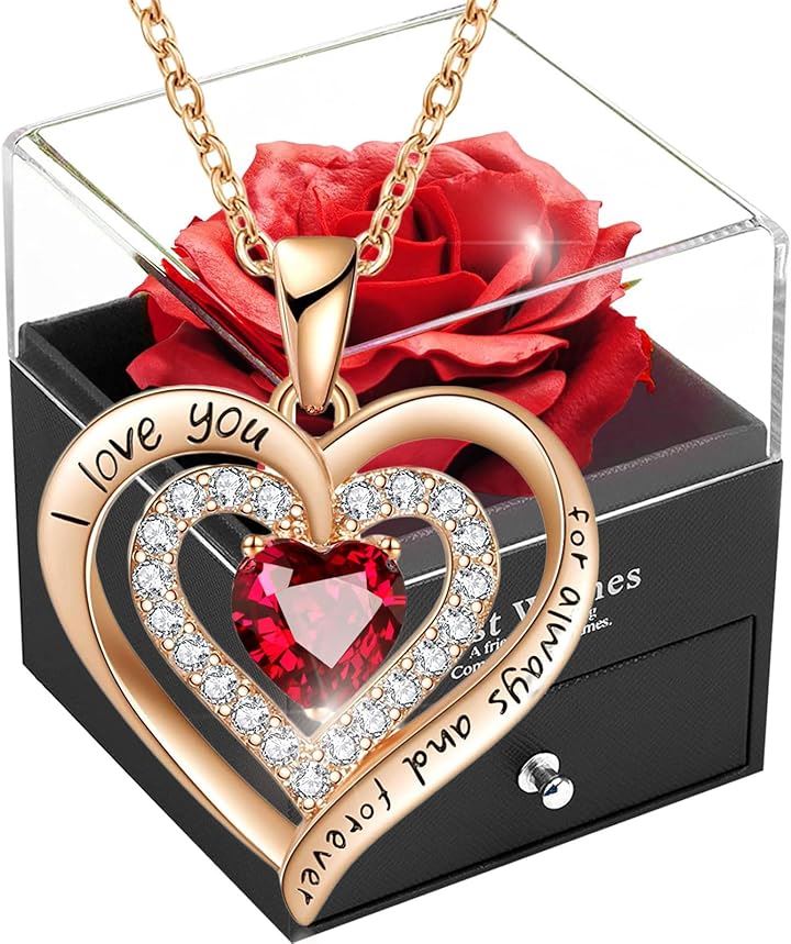 ソープフラワー バラ ネックレス レディース シルバー925 silva 造花 ジュエリー 純銀製 ハート形 ペンダント 枯れない花 ドライ ローズボックス 彼女 妻(ローズゴールド)