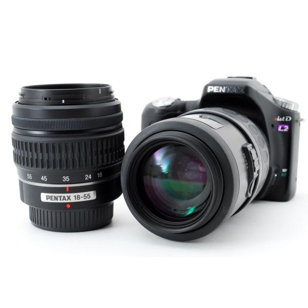 【中古】ペンタックス Pentax ist DL2 ブラック ダブルズームセット 美品 レンズフィルターストラップ付き