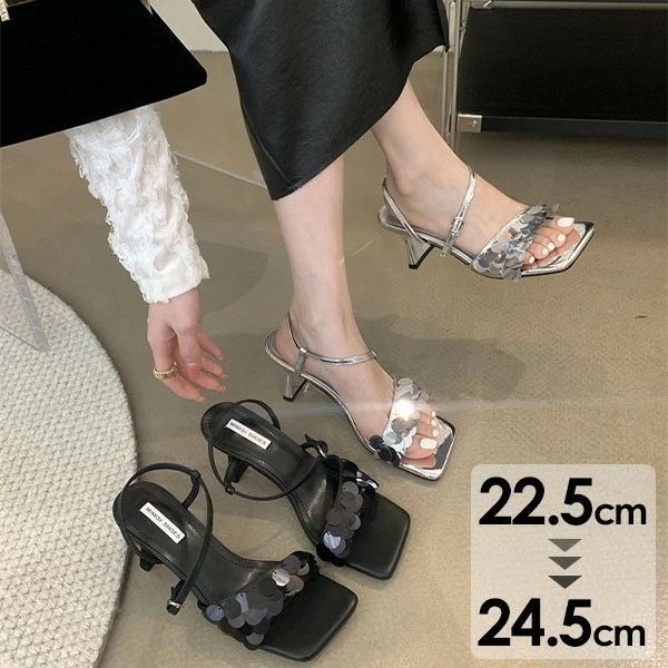 サンダル レディース 革靴 スクエアトゥ 柔らかい レザー フェイクレザー PU ワンラインバックル きれいめ カジュアル 上品 おしゃれ エレガント通勤 面接活動ja012m5m5m6