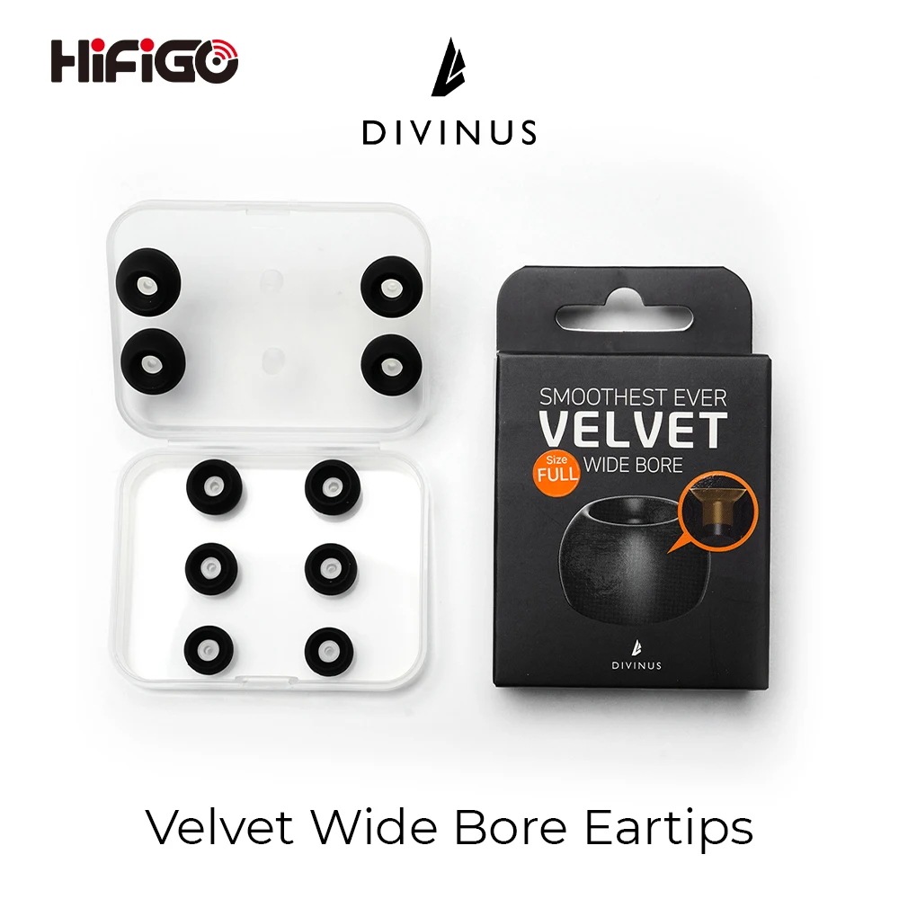 HiFiGo DIVINUS ベルベット ワイドボア シリコン イヤホン イヤーピップ 4-6mmノズル用 ソフト ディープフィット イヤーピップ イヤーバッド用 DUNU DAVINCI 輸入品