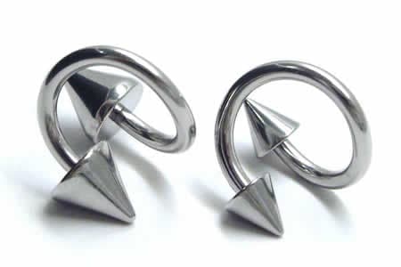 ボディピアス 12G スパイラルバーベル コーン 12ゲージ 定番 ステンレス 銀色 ツイストリング 耳 軟骨 ヘリックス 臍 ネイブル 口 リップ 両方ネジ式パーツ 回転 spc12xxxxxxxx