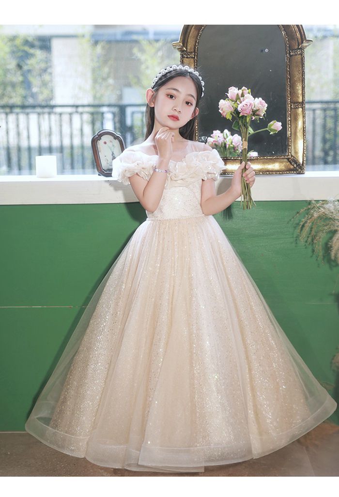 華やかさ溢れる子供ドレス ピアノ発表会 キッズ ロングドレス ワンピース キラキラ スパンコール ルドレス 女の子 フォーマルドレス 子ども 誕生日 パーティードレス 結婚式 七五三 発表会 フ 5,263円