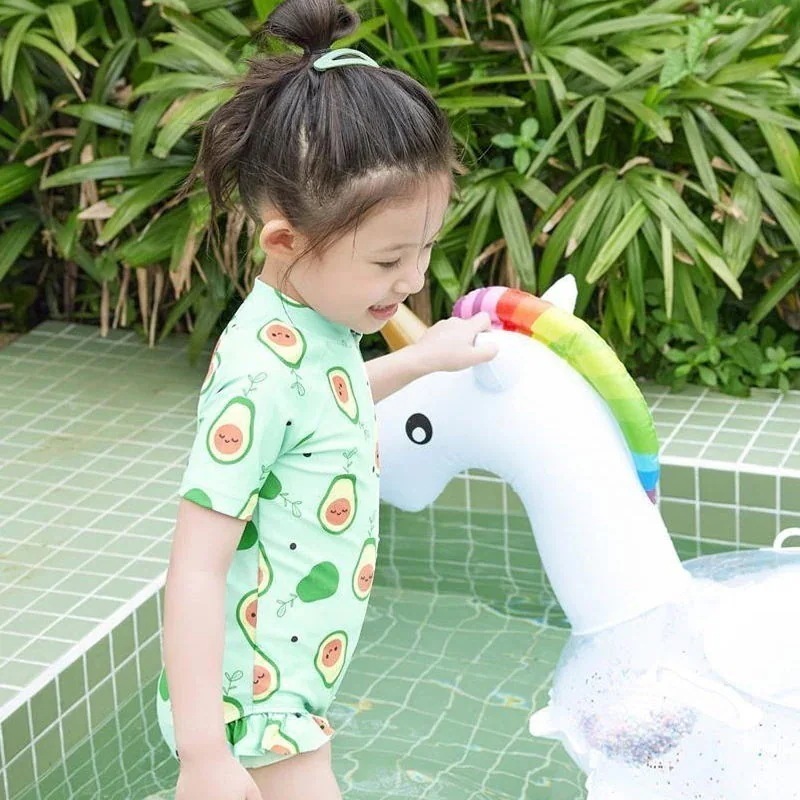 水着キッズ 女の子 子供用水着夏の日焼け止め洋気歳歳4歳赤ちゃん半袖子供かわいい レディース 韓国ファッション