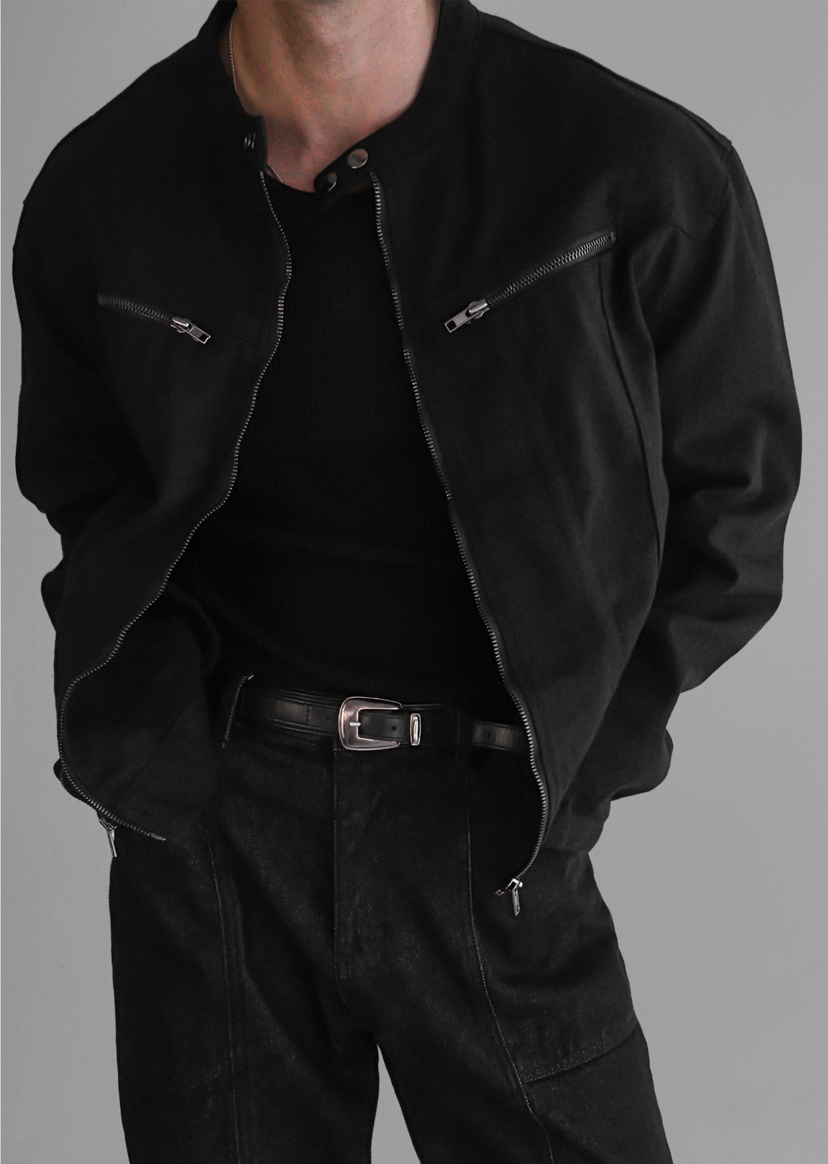 韓国 ブランド 男性用 ギャレット バイカー チャイナ コットン ジャケット 304209482950122