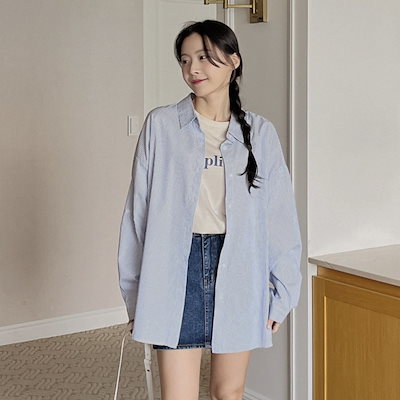 トップス シャツ ロング ロング丈 袖あり 長袖 襟付き ロールアップ ２way オーバーシルエット スリット サイドスリット かわいい 大人可愛い シンプル トップス シャツ ロング ロング丈 さまざまな体型のニーズに