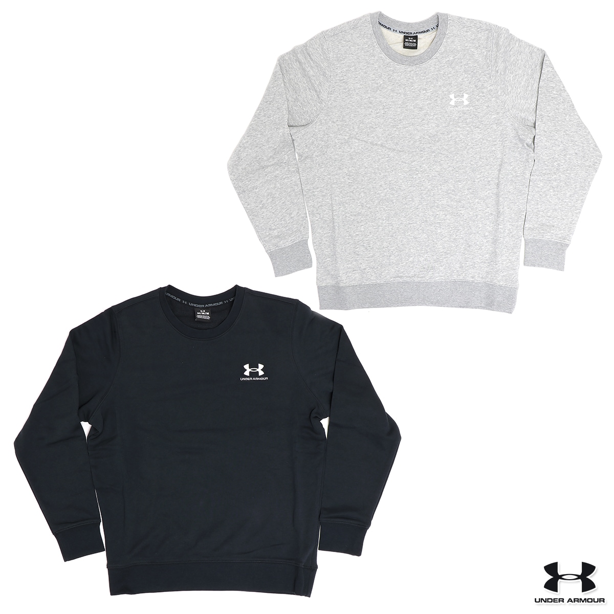 エッセンシャル テリー クルー メンズ トレーナー/スウェット ブラック/グレー M/L/XL 1384821