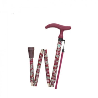 フジホーム ステッキ 杖 アクティブグレース折畳S ワインレッド WB3758