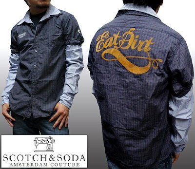 スコッチ&ソーダ スコッチアンドソーダ scotch&soda メンズ 長袖 シャツ ダイヤチェック クレリック ブルー ネイビー アジャストボタン トップス 157 インポート＆その他ブランド,SCOTCH\u0026SODA,パンツ・ジーンズ | ろーぐす