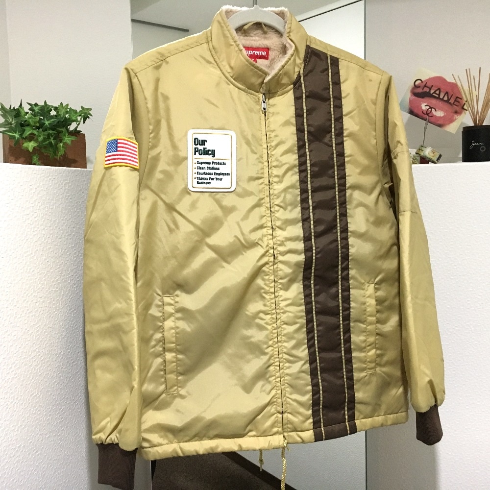 Supreme シュプリーム ナイロンジャケット ピットクルージャケット アウター 17aw Pit Crew Jacket ナイロン ベージュ
