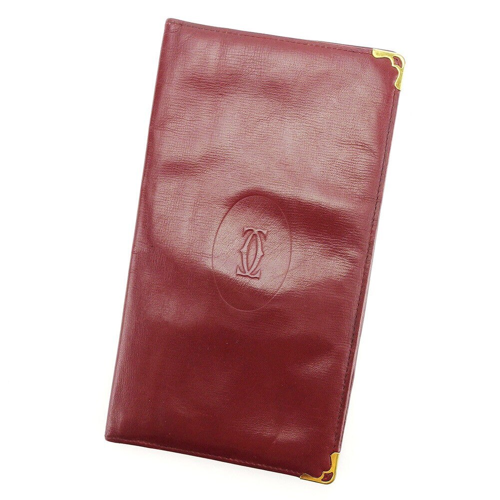 長札入れ 札入れ マストライン ボルドー ゴールド 中古