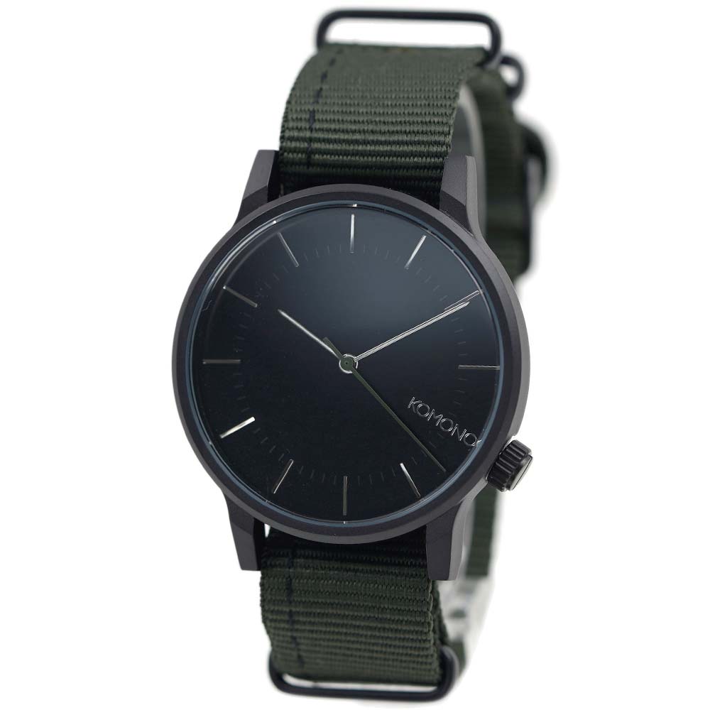 KOMONO コモノ 腕時計 メンズ レディース ユニセックス Winston Regal Nato ウィンストン リーガル NATO ブラック×グリーン ナイロンベルト 日本製ムーブメント KOM