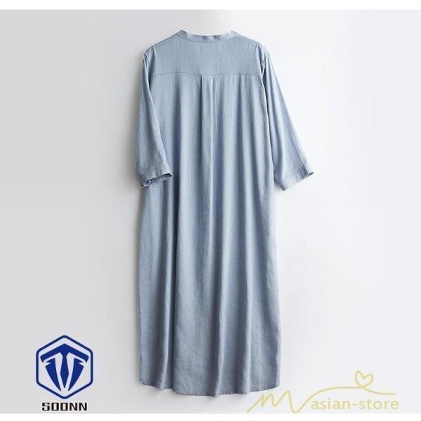 シャツワンピース ワンピース レディース ロングワンピ ミモレ丈 2WAY カーディガン 七分袖 羽織り 無地 体型カバー アウター 秋服 20代30代40代50代