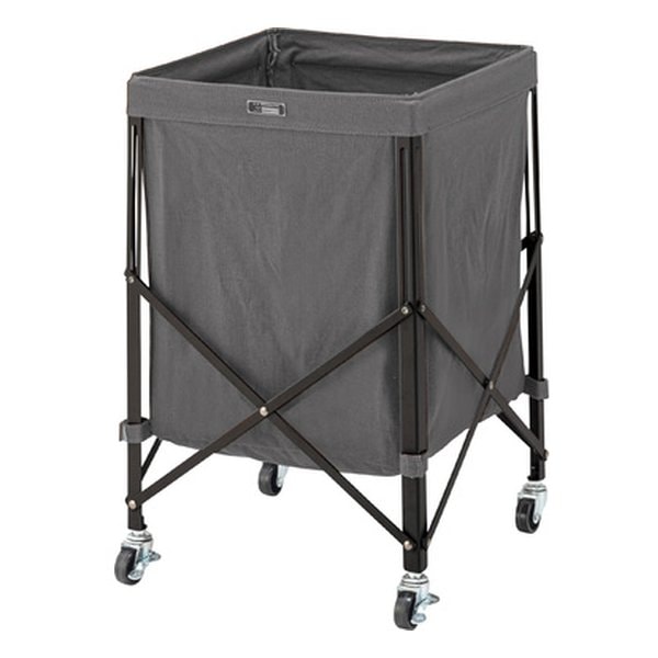 フォールディングバスケットワゴン グレー 幅36×奥行き36×高さ56cm MIP-74GY