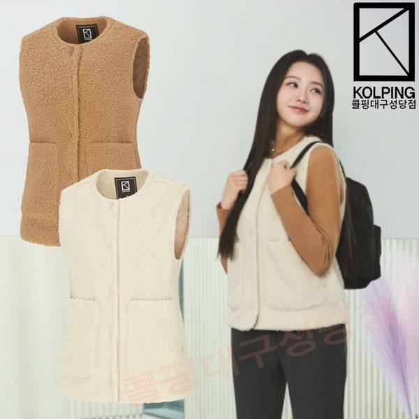 女性冬ラウンドネックブークル フリース生地ベスト KVV7624W スケリー