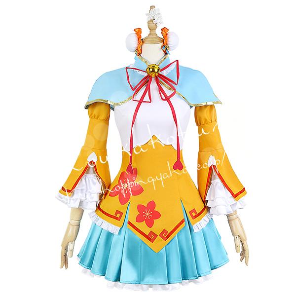 バーチャルYouTuber Vtuber 風 ホロライブ5期生 桃鈴ねね コスプレ衣装ウィッグ 演出服 cosplay 変装 仮装ハロウィン-218