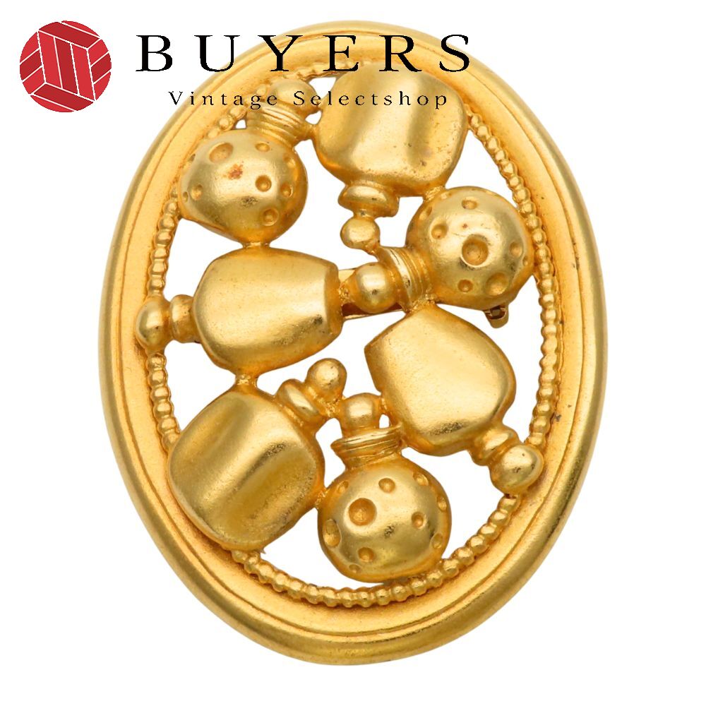中古 ブローチ メタル ゴールド アクセサリー parfums 香水モチーフ レディース 女性
