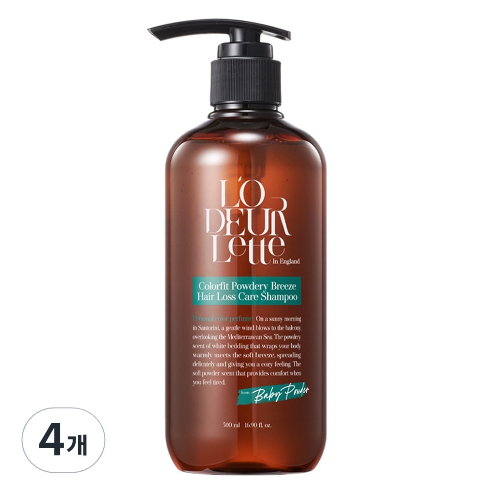カラーフィットパウダリーブリーズ脱毛シャンプー, 500ml, 4個