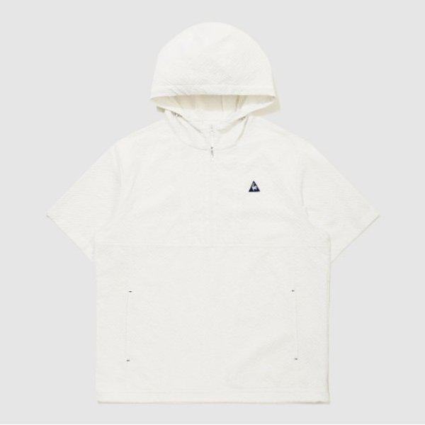 ジャケット BQK QR223LJK62-CRM ユニ シアサッカー ルーズフィット 半袖アノラック / CREAM