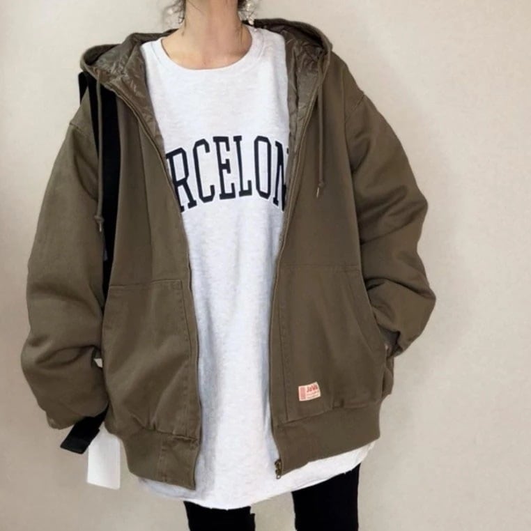 【SNSで大騒ぎ】 人気新作ファスナー中綿コート