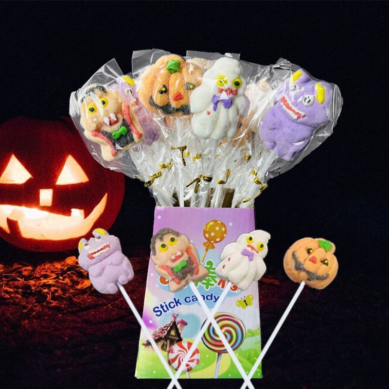 ハロウィンテーマのキャンディマシュマロパンプキンヘッドゴーストロングロリポップデコレーションギフト