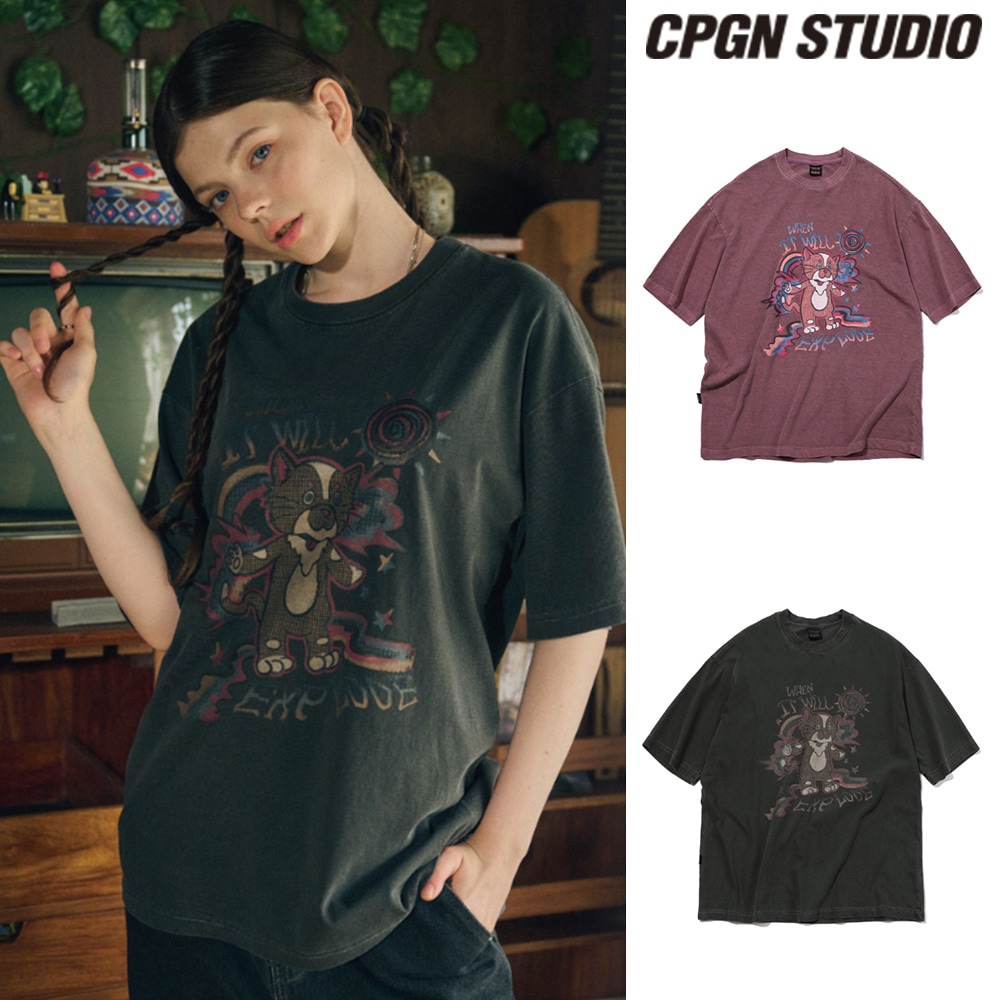 【CPGN STUDIO】 EXPLORE CAT Pigment Short Sleeve Tee