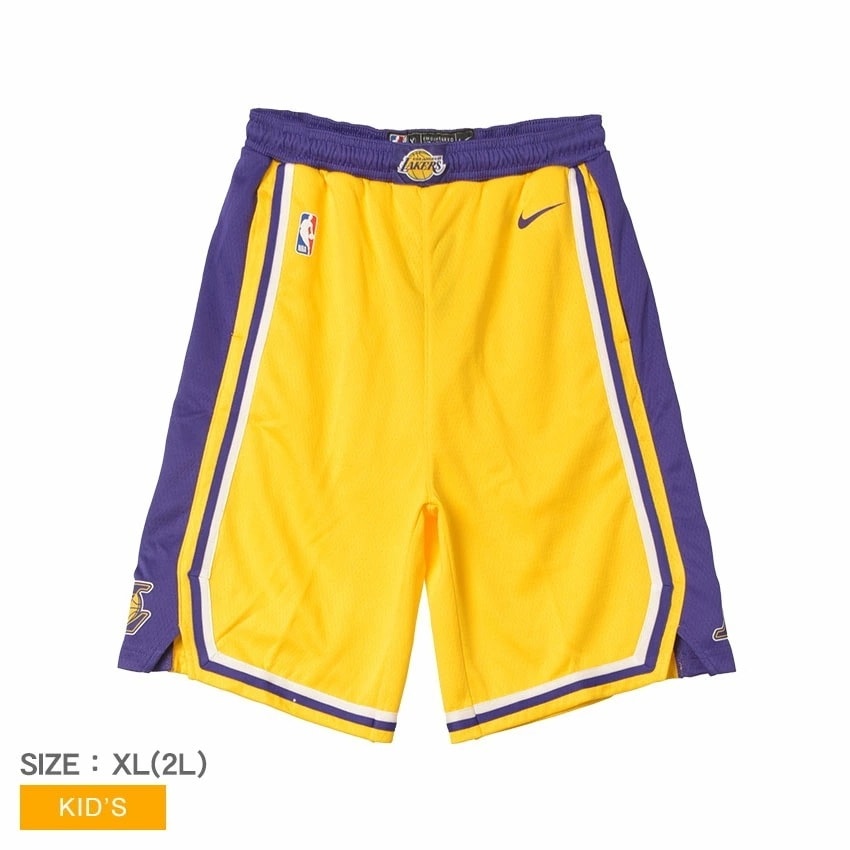 ショートパンツ キッズ ジュニア 子供 ICON SWINGMAN イエロー 黄 パープル 紫 EZ2B7BXQL00 ロサンゼルスレイカーズ NBA ユニフォーム バスケットボール スウィングマン