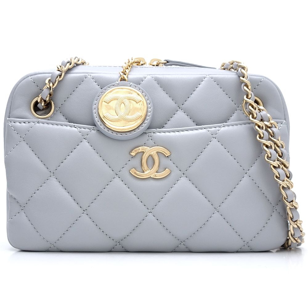 ミニカメラバッグ AS5190 ショルダーバッグ ラムスキン ライトグレー/352079 未使用