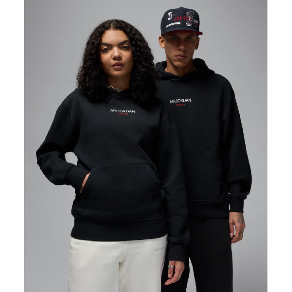 NIKE エアジョーダンワードマークシカゴフリースプルオーバーパーカー M-ブラック/HF9289-010