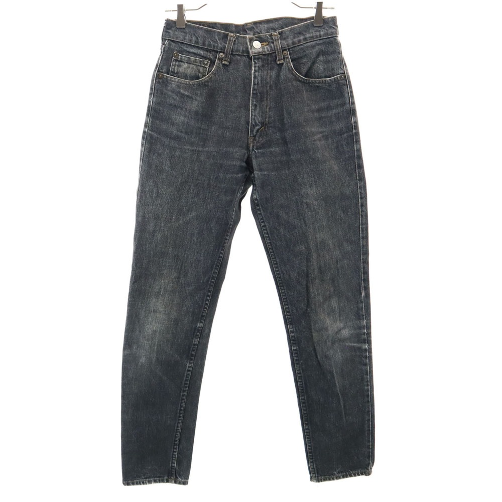 80s 603 日本製 後染め ブラック デニムパンツ W28 ブラック ジーンズ ボタンフライ メンズ