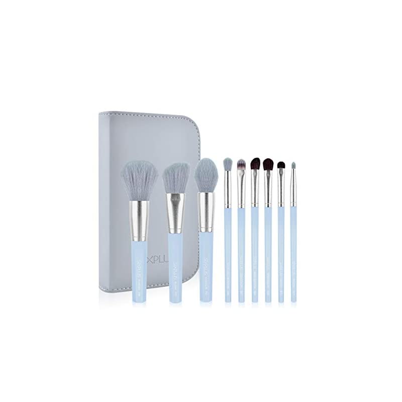 メイクブラシ 9本セット 化粧ブラシ 化粧筆 柔らかい 描きやすい ブルー 八角形取手 化粧ポーチ付 6,012円