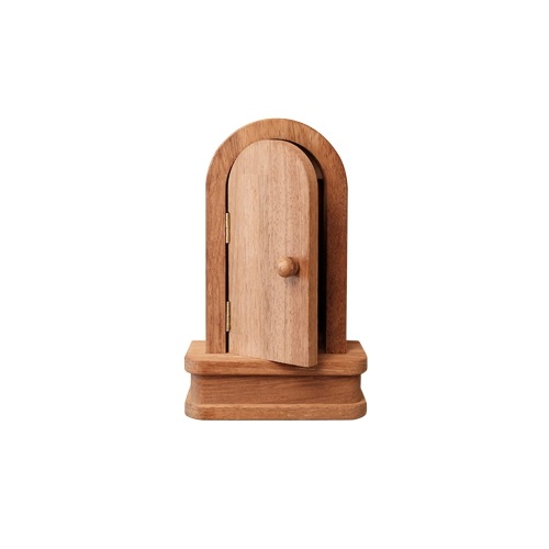 木製アーチ型ヴィンテージカバー ミッドセンチュリースタイル スイッチ サーモスタット コンセント用保護ドア アリスドア ブラウン - 23.5 x 14.5 x 7(深さ) cm