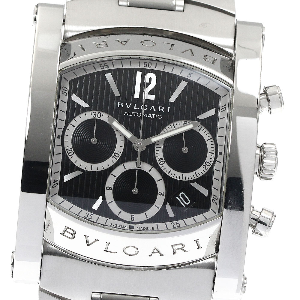 ブルガリ BVLGARI AA48SCH アショーマ クロノグラフ 自動巻き メンズ 良品 _880074【中古】