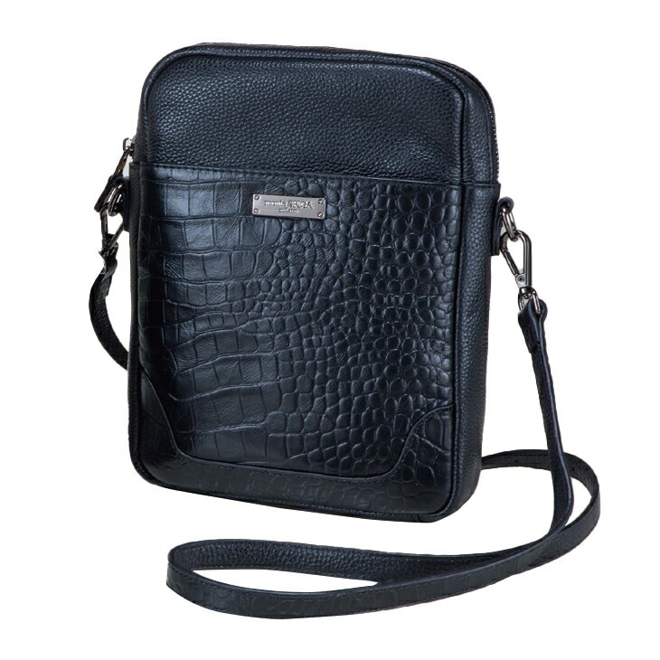 クロコ型押しショルダーバッグ 大