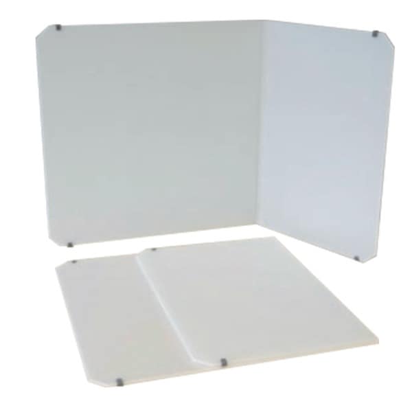 飛沫防止 折りたたみ卓上パーテーション/衝立 片サイド59型 抗菌剤配合 アルコール除菌可 日本製 モバイルウォール