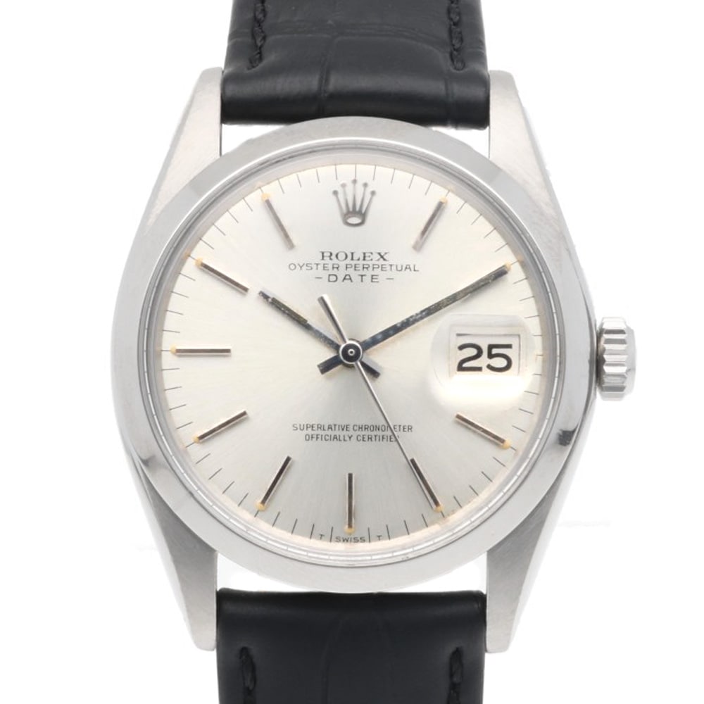ロレックス デイト オイスターパーペチュアル 腕時計 ステンレススチール 1500 自動巻き 1年保証 ROLEX 中古