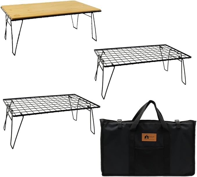 フィールドラック キャンピングラック 3個セット 収納ケース付き マットブラック キャンプ収納 コンパクト アウトドアワゴン アウトドアテーブル 折りたたみ テーブル ローチェアアウトドア キャンプテ