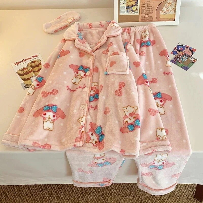 新品登場パジャマ着 Style 学生寮 キュートフランネルパジャマ レディースホームセット