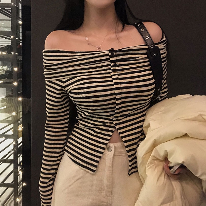 ウェンティストライプオフショルダーTシャツ ts1328 5,410円