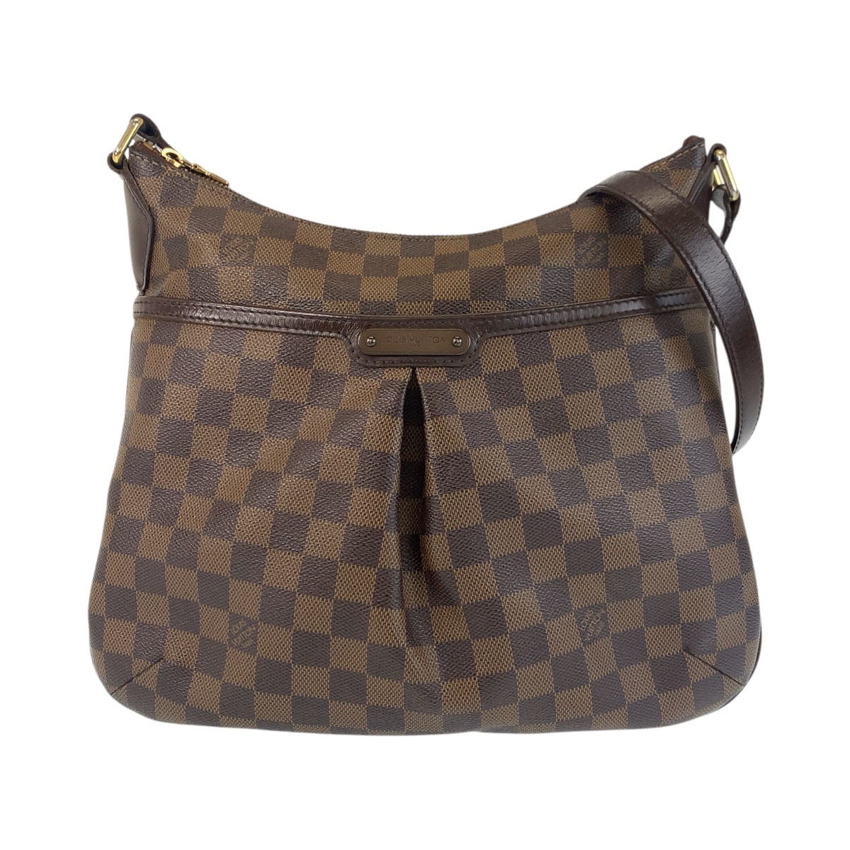 美品 ダミエ ブルームズベリPM ブラウン ゴールド金具 PVC/レザー N42251 ショルダーバッグ メッセンジャーバッグ レディース 500946