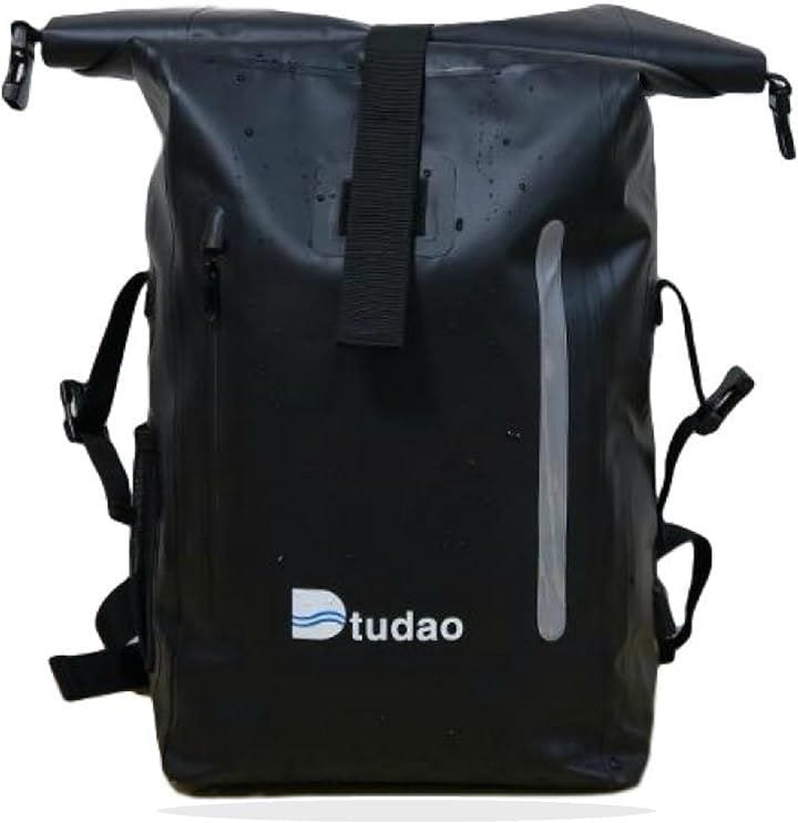 ドライバッグ 防水バッグ 防水ポーチ付 ドラム型 新素材 防塵(81) ブラック 黒, 35L)