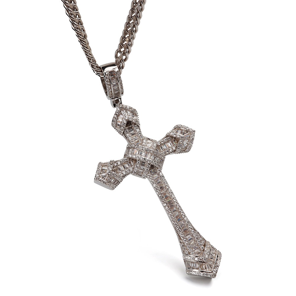 S925 クロスネックレス ブリンブリン [ns209-cs053-5mm-55cm]