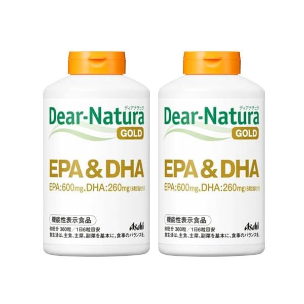 2個セット アサヒ ディアナチュラゴールド EPA＆DHA 60日分 360粒