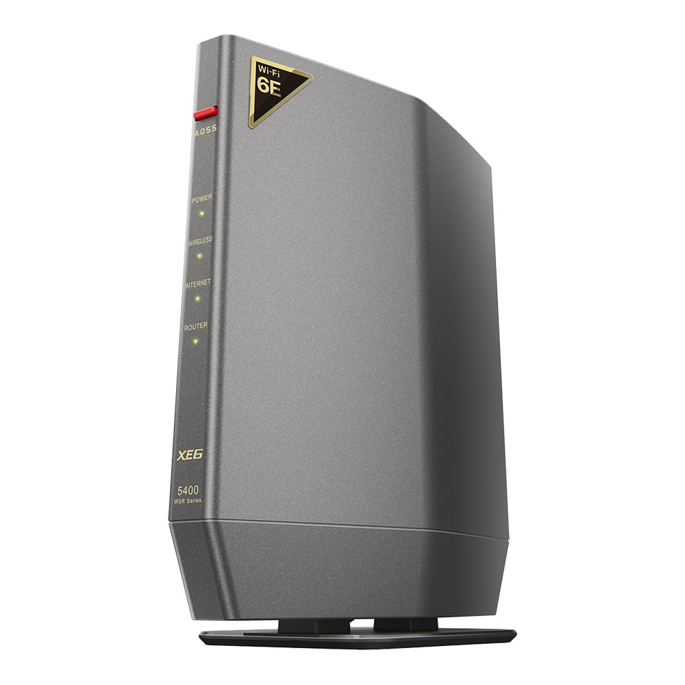 バッファロー ルーター 無線 LAN Wi-Fi 6E 11ax 6GHz AXE5400 トライバンド 6ストリーム 2401 + 2401 + 573 Mbps 有線 40141