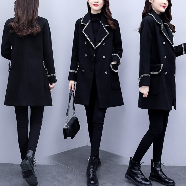 レディース 羽織り コート アウター 美シルエット チェスターコート ミドル丈 ダブルブレスト